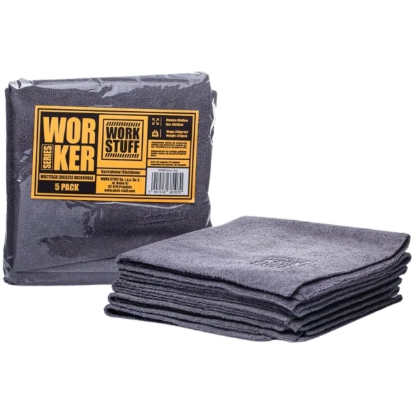 Work Stuff Worker Microfiber Set 5 Buc Laveta Microfibra Gri 40X40CM WS-097